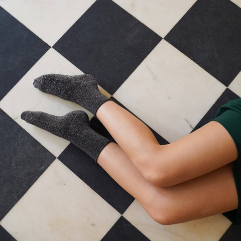 KLUE Glitter Lurex Socks | grey
