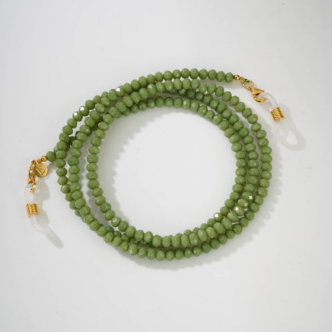 Brillenkette Kalamata vom Atelier Brandlinger in der Farbe olivegrün