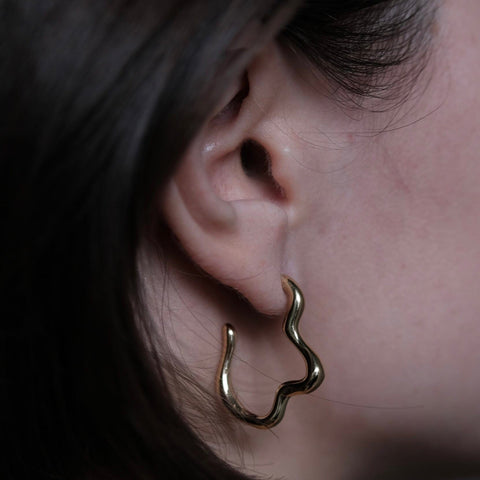 Bandhu Dent Earrings Thin gold plated
