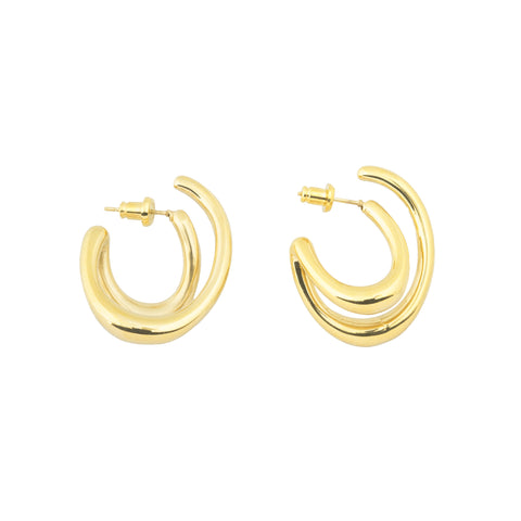 BANDHU Cutted Earrings gold plated