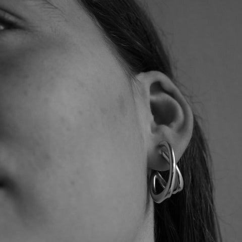 Bandhu Cutted Earrings silver