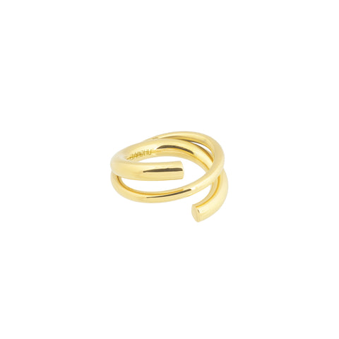 BANDHU Cutted Ring gold plated
