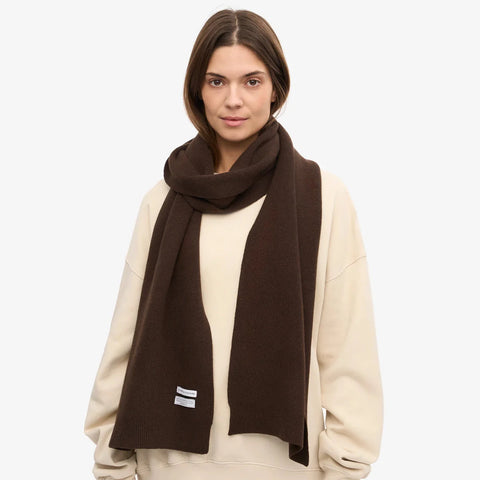 COLORFUL STANDARD Merino Wool Scarf coffee brown