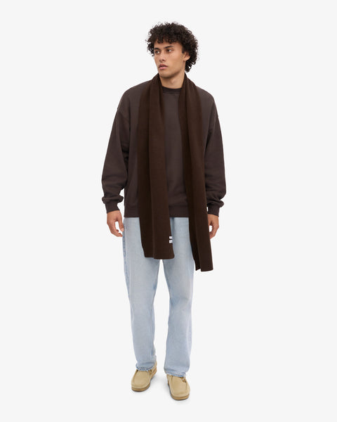 COLORFUL STANDARD Merino Wool Scarf coffee brown