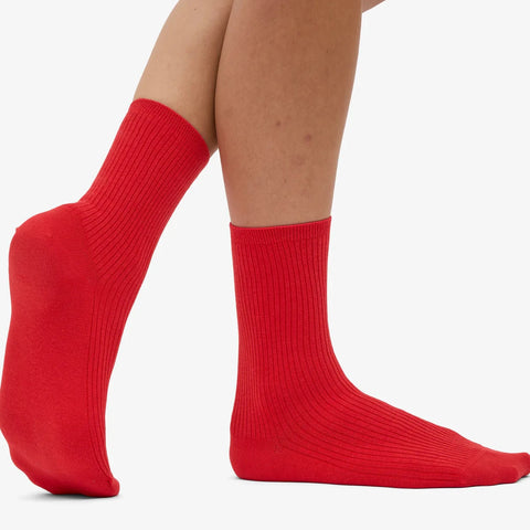 COLORFUL STANDARD Merino Wool Blend Sock red tangerine