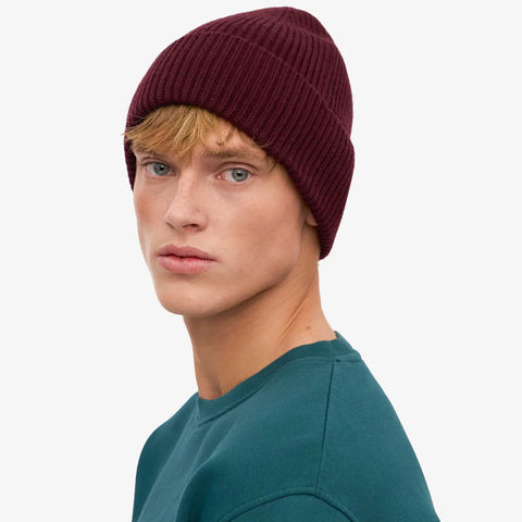 COLORFUL STANDARD Merino Wool Beanie oxblood red
