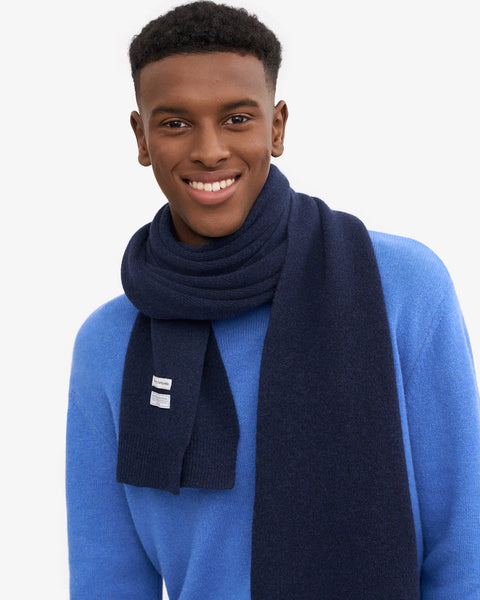 COLORFUL STANDARD Merino Wool Scarf marine blue