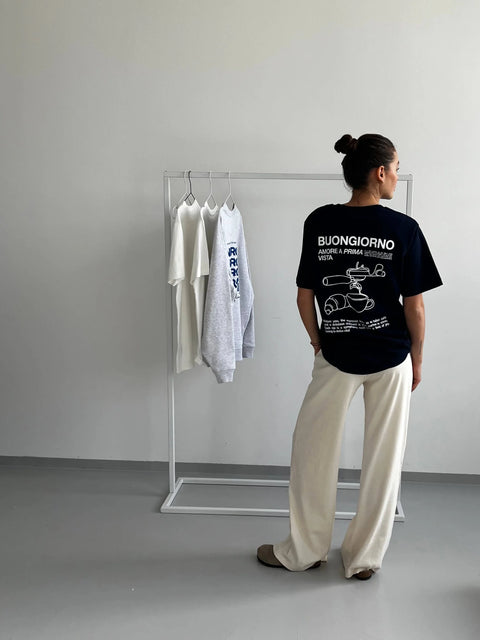 HEY SOHO BUONGIORNO T-Shirt navy/white