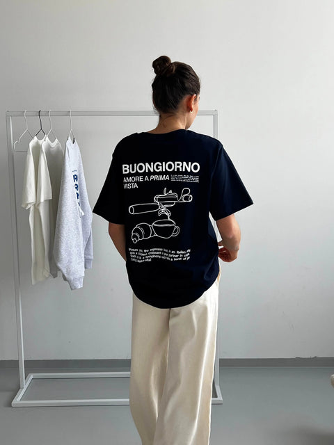 HEY SOHO BUONGIORNO T-Shirt navy/white