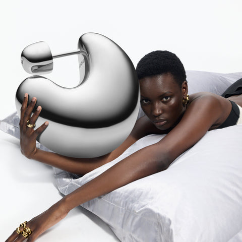 MARIA BLACK Tryvann Pillow Ohrringe silber