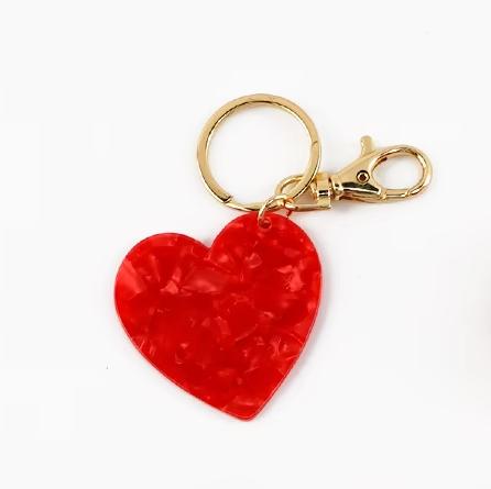KEY CHAIN Heart Tag - red