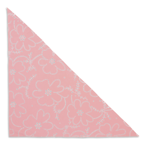 SUI AVA Floral Broiderie Bandana Scarf - strawberry