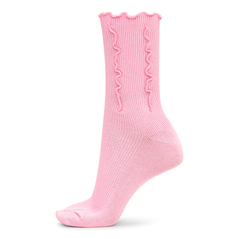 SUI AVA Ruffle Pastel Socks - pastel pink