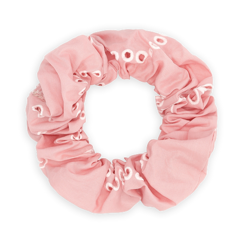 SUI AVA Floral Broderie Scrunchie - strawberry