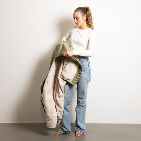 VIVI MARI Reversible Bomber Jacket - pale olive/sand