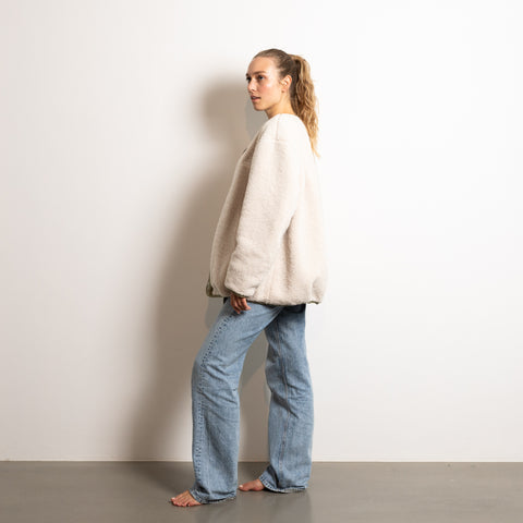 VIVI MARI Reversible Bomber Jacket - pale olive/sand