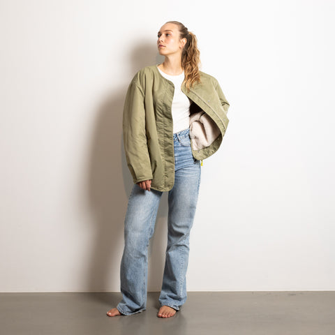 VIVI MARI Reversible Bomber Jacket - pale olive/sand