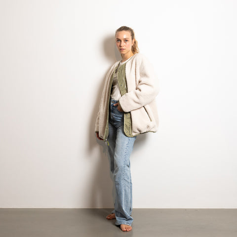 VIVI MARI Reversible Bomber Jacket - pale olive/sand