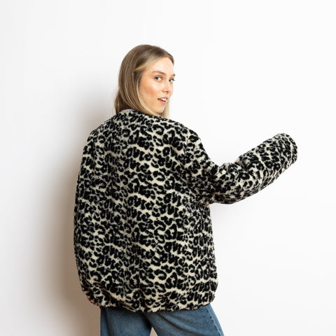 VIVI MARI Reversible Bomber Jacket - black/leo black-sand