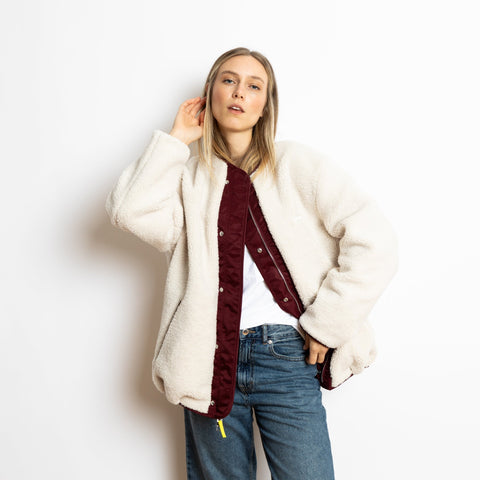 VIVI MARI Reversible Bomber Jacket - wine red/sand