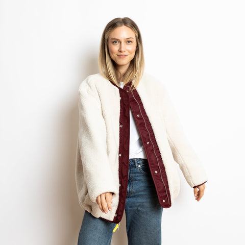 VIVI MARI Reversible Bomber Jacket - wine red/sand