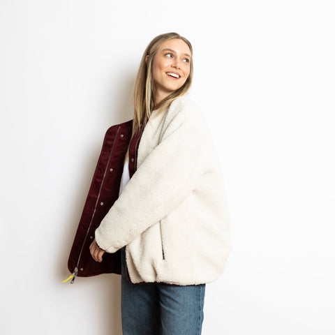 VIVI MARI Reversible Bomber Jacket - wine red/sand