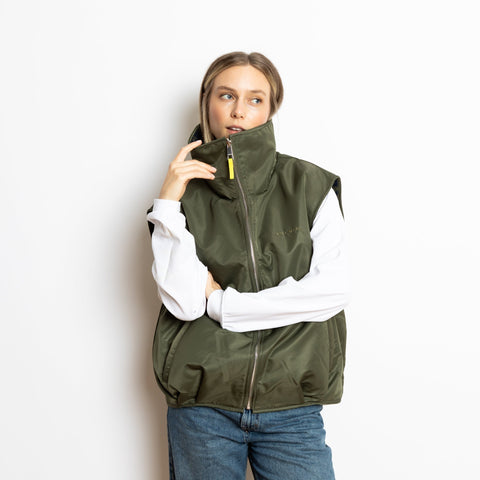 VIVI MARI Reversible Bomber Vest - olive/leo navy-olive