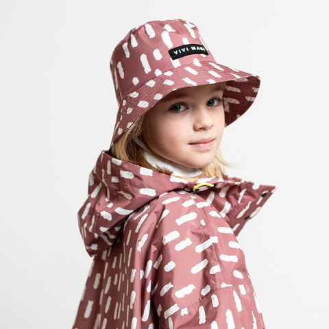 VIVI MARI Kids Bucket Hat drops mauve/white