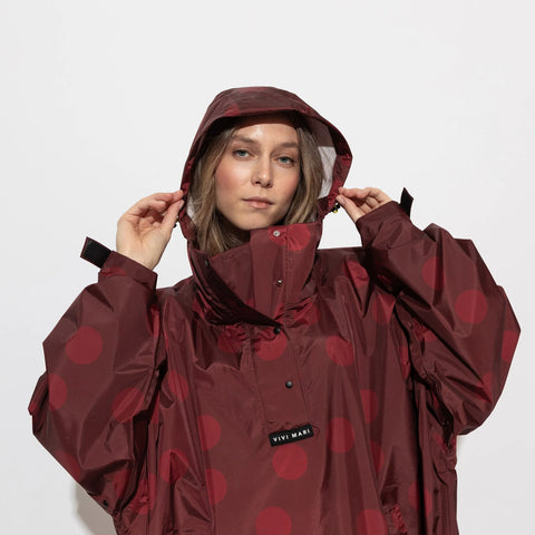 VIVI MARI Raincoat dots wine red/red