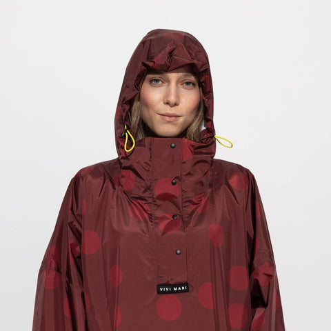 VIVI MARI Raincoat dots wine red/red