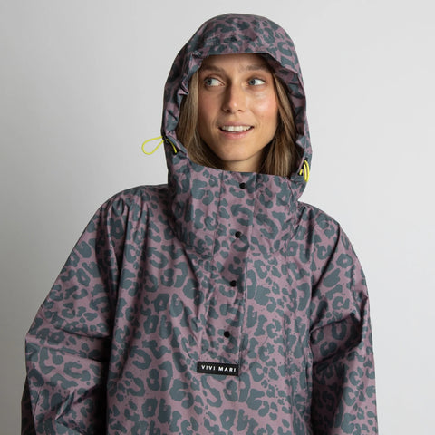 VIVI MARI Raincoat Leo splashes dark grey/ash plum