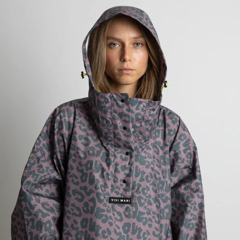 VIVI MARI Raincoat Leo splashes dark grey/ash plum