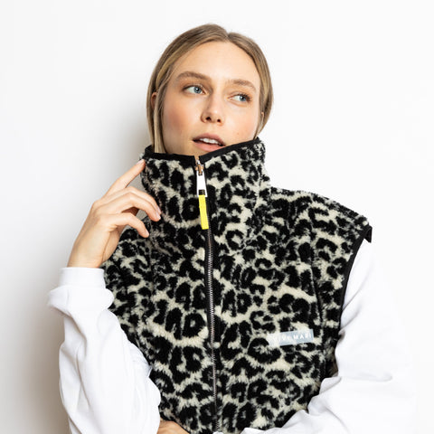 VIVI MARI Reversible Bomber Vest - black/leo black-sand