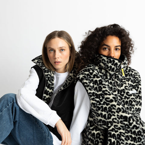 VIVI MARI Reversible Bomber Vest - black/leo black-sand