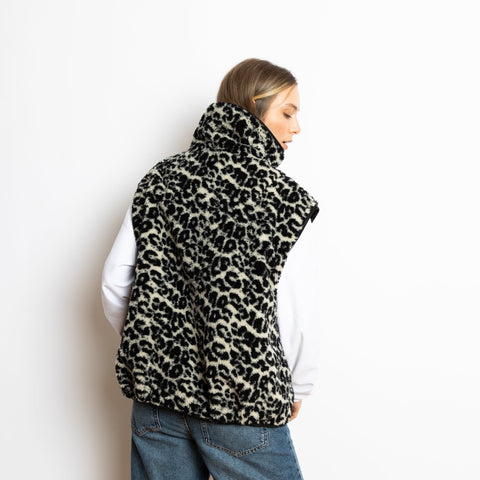 VIVI MARI Reversible Bomber Vest - black/leo black-sand