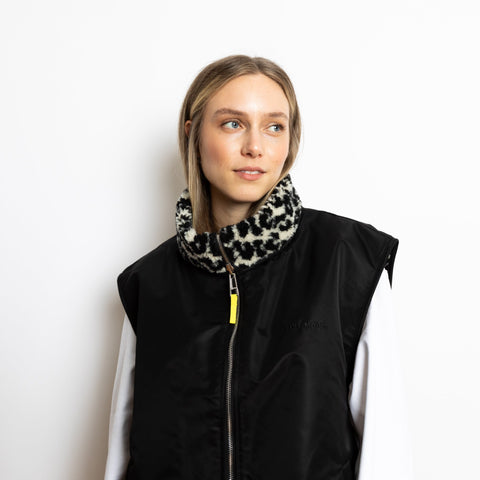 VIVI MARI Reversible Bomber Vest - black/leo black-sand
