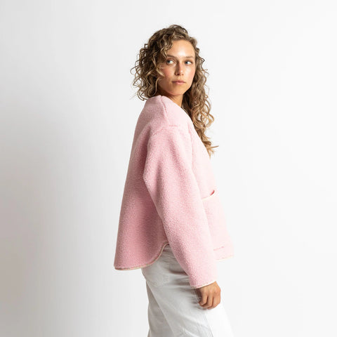 VIVI MARI Teddy Fleece Jacket - candy pale pink