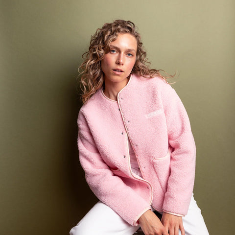 VIVI MARI Teddy Fleece Jacket - candy pale pink