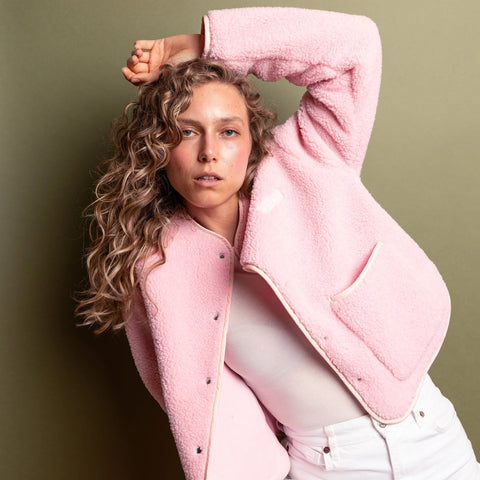 VIVI MARI Teddy Fleece Jacket - candy pale pink