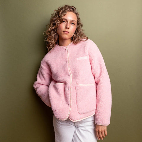 VIVI MARI Teddy Fleece Jacket - candy pale pink