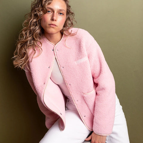 VIVI MARI Teddy Fleece Jacket - candy pale pink