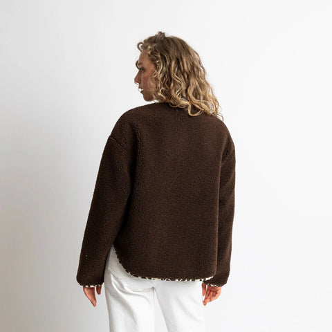 VIVI MARI Teddy Fleece Jacket - chocolate