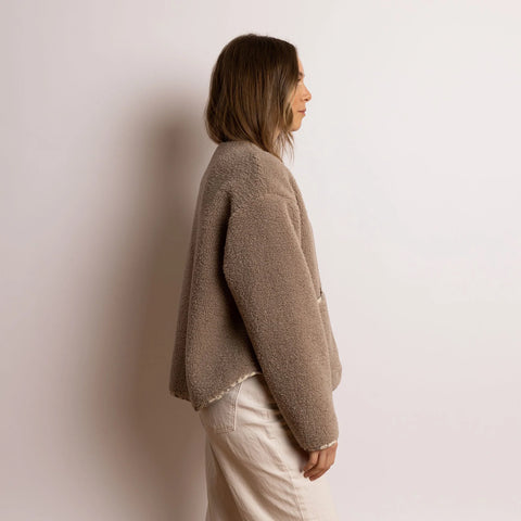 VIVI MARI Teddy Fleece Jacket - mushroom