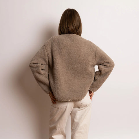 VIVI MARI Teddy Fleece Jacket - mushroom