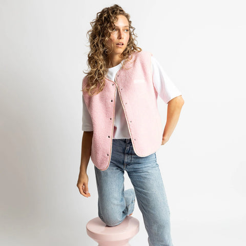 VIVI MARI Teddy Fleece Vest - candy pale pink