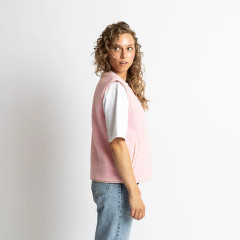 VIVI MARI Teddy Fleece Vest - candy pale pink