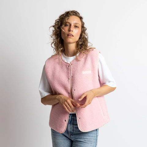 VIVI MARI Teddy Fleece Vest - candy pale pink