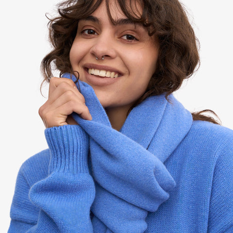 COLORFUL STANDARD Merino Wool Scarf pacific blue