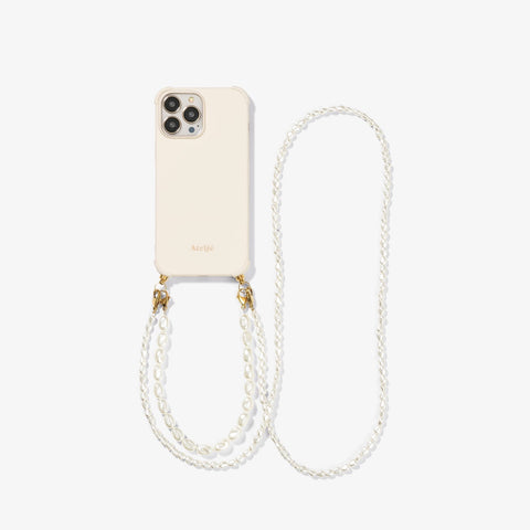Ateljé iPhone Case beige Pearl Drop Cloudy Cord