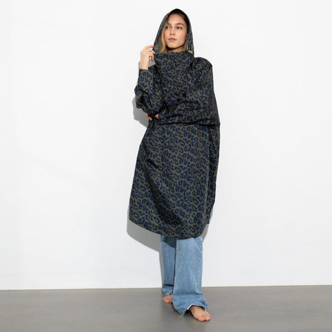 VIVI MARI RAINCOAT LEO SPLASHES NAVY/OLIVE